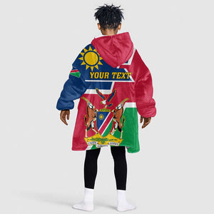 Namibia Independence Day KId Wearable Blanket Hoodie with Coat of Arms in Unique Style