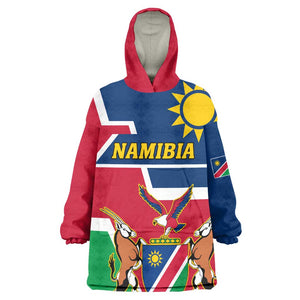 Namibia Independence Day KId Wearable Blanket Hoodie with Coat of Arms in Unique Style