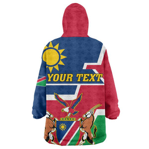 Namibia Independence Day KId Wearable Blanket Hoodie with Coat of Arms in Unique Style