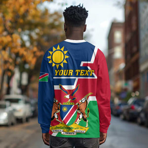 Namibia Independence Day Long Sleeve Shirt with Coat of Arms in Unique Style LT01