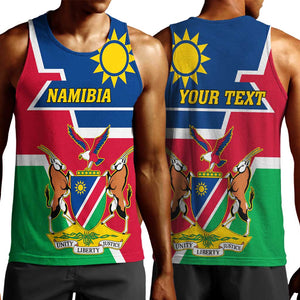 Namibia Independence Day Men Tank Top with Coat of Arms in Unique Style