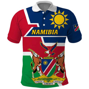 Namibia Independence Day Polo Shirt with Coat of Arms in Unique Style