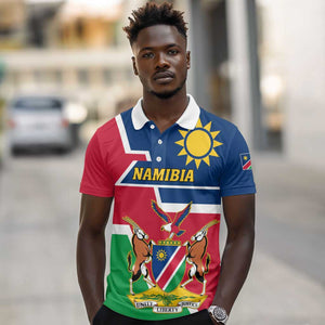 Namibia Independence Day Polo Shirt with Coat of Arms in Unique Style