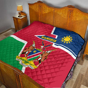 Namibia Independence Day Quilt with Coat of Arms in Unique Style