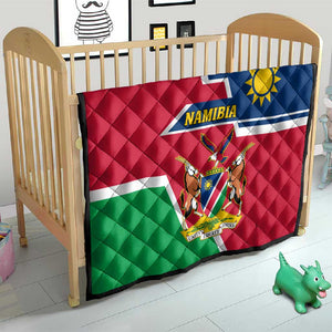 Namibia Independence Day Quilt with Coat of Arms in Unique Style