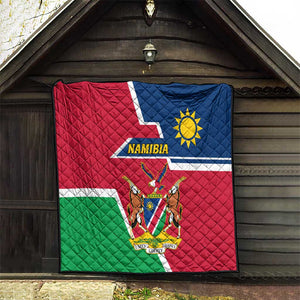 Namibia Independence Day Quilt with Coat of Arms in Unique Style