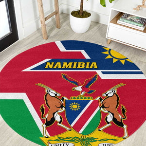 Namibia Independence Day Round Carpet with Coat of Arms in Unique Style