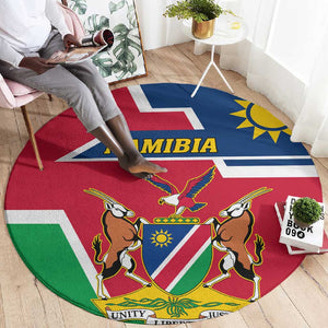 Namibia Independence Day Round Carpet with Coat of Arms in Unique Style