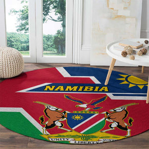 Namibia Independence Day Round Carpet with Coat of Arms in Unique Style