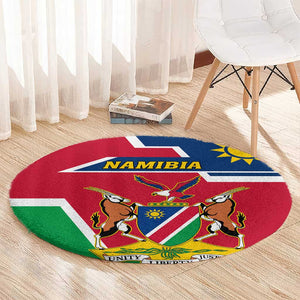 Namibia Independence Day Round Carpet with Coat of Arms in Unique Style