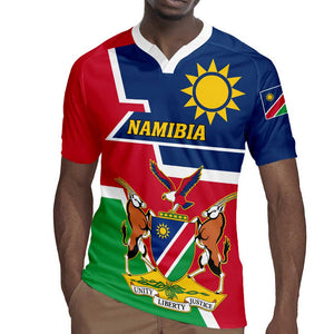 Namibia Independence Day Rugby Jersey with Coat of Arms in Unique Style