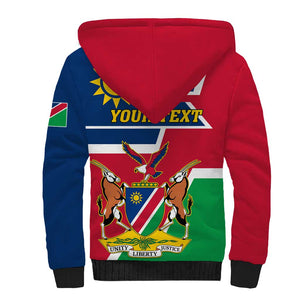 Namibia Independence Day Sherpa Hoodie with Coat of Arms in Unique Style