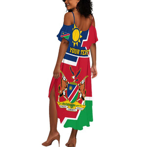 Namibia Independence Day Summer Maxi Dress with Coat of Arms in Unique Style