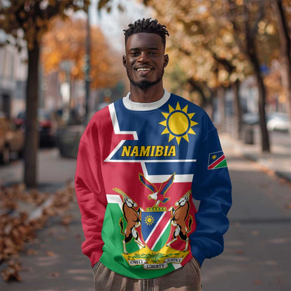 Namibia Independence Day Sweatshirt with Coat of Arms in Unique Style