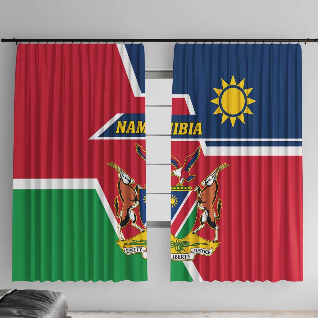 Namibia Independence Day Window Curtain with Coat of Arms in Unique Style