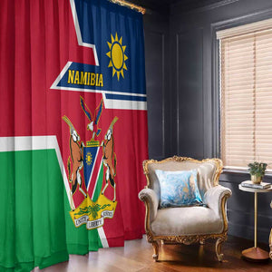 Namibia Independence Day Window Curtain with Coat of Arms in Unique Style