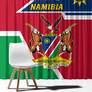 Namibia Independence Day Window Curtain with Coat of Arms in Unique Style