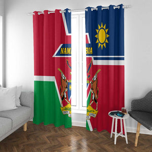 Namibia Independence Day Window Curtain with Coat of Arms in Unique Style