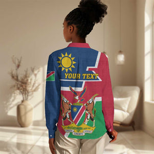 Namibia Independence Day Women Casual Shirt with Coat of Arms in Unique Style