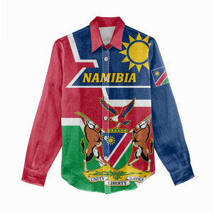 Namibia Independence Day Women Casual Shirt with Coat of Arms in Unique Style