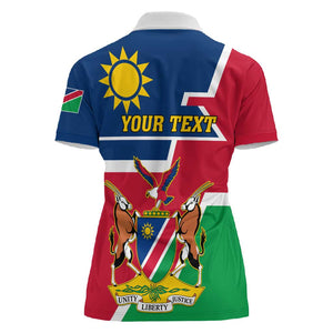 Namibia Independence Day Women Polo Shirt with Coat of Arms in Unique Style