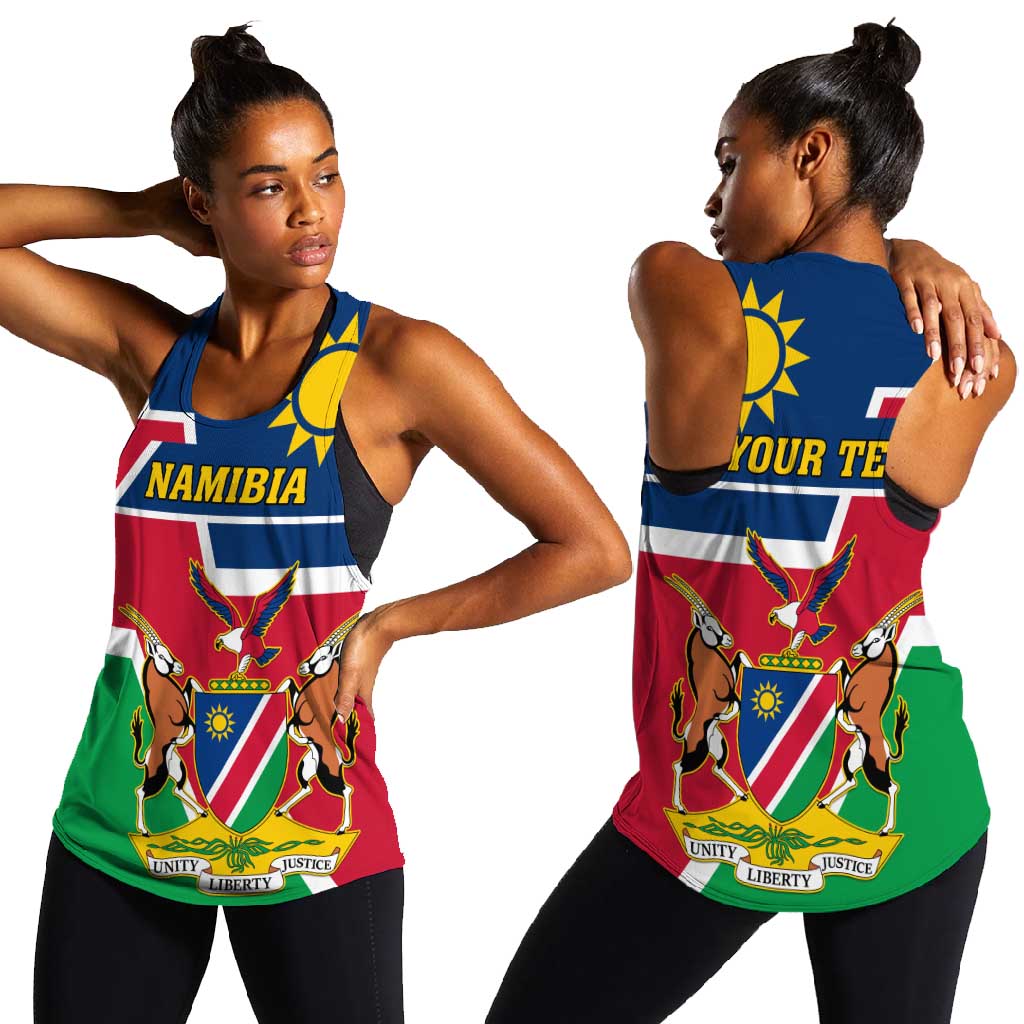 Namibia Independence Day Women Racerback Tank with Coat of Arms in Unique Style