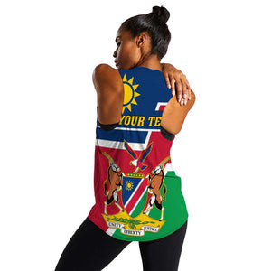 Namibia Independence Day Women Racerback Tank with Coat of Arms in Unique Style