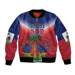 Personalized Afro Haiti 509 Bomber Jacket Repiblik d Ayiti