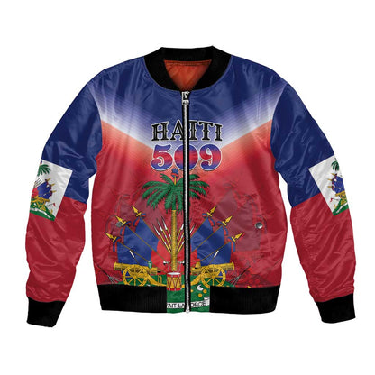 Personalized Afro Haiti 509 Bomber Jacket Repiblik d Ayiti