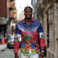 Personalized Afro Haiti 509 Long Sleeve Button Shirt Repiblik d Ayiti