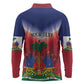 Personalized Afro Haiti 509 Long Sleeve Polo Shirt Repiblik d Ayiti