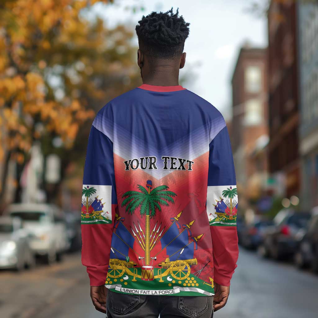 Personalized Afro Haiti 509 Long Sleeve Shirt Repiblik d Ayiti