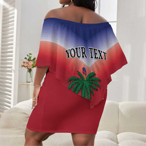 Personalized Afro Haiti 509 Off Shoulder Short Dress Repiblik d Ayiti