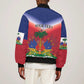 Personalized Afro Haiti 509 Sleeve Zip Bomber Jacket Repiblik d Ayiti