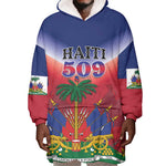 Personalized Afro Haiti 509 Wearable Blanket Hoodie Repiblik d Ayiti