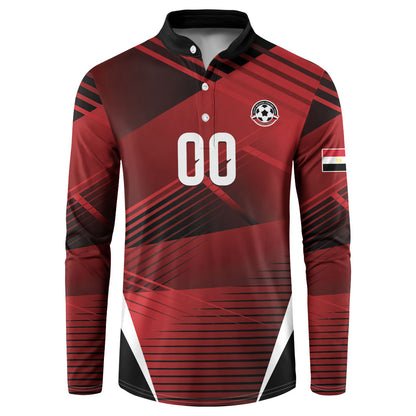 Custom Egypt 2026 World Football Button Sweatshirt Yalla Masr The Pharaohs
