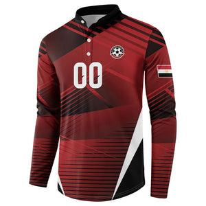 Custom Egypt 2026 World Football Button Sweatshirt Yalla Masr The Pharaohs