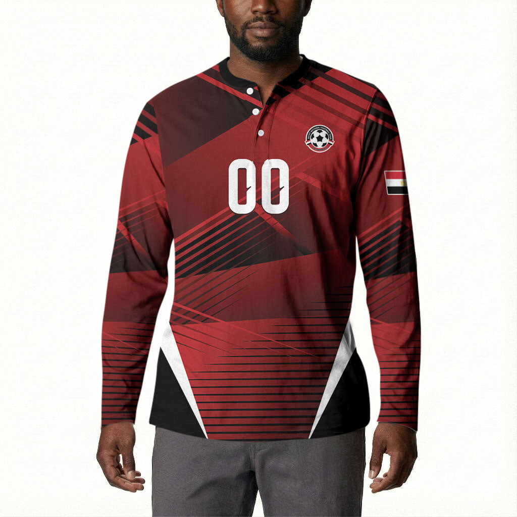 Custom Egypt 2026 World Football Button Sweatshirt Yalla Masr The Pharaohs