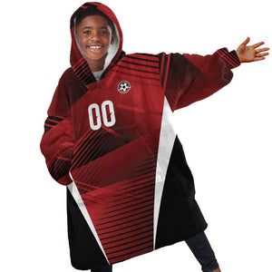Custom Egypt 2026 World Football Kid Wearable Blanket Hoodie Yalla Masr The Pharaohs