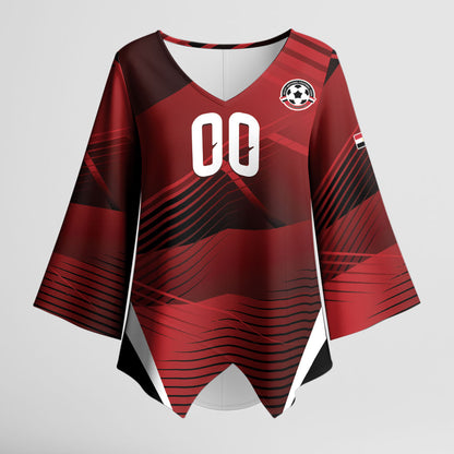 Custom Egypt 2026 World Football Kimono Sleeve Blouse Yalla Masr The Pharaohs