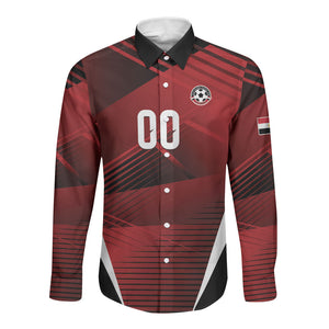 Custom Egypt 2026 World Football Long Sleeve Button Shirt Yalla Masr The Pharaohs