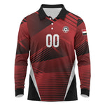 Custom Egypt 2026 World Football Long Sleeve Polo Shirt Yalla Masr The Pharaohs
