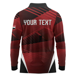 Custom Egypt 2026 World Football Long Sleeve Polo Shirt Yalla Masr The Pharaohs