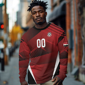 Custom Egypt 2026 World Football Long Sleeve Shirt Yalla Masr The Pharaohs