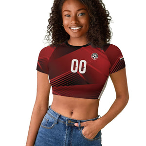 Custom Egypt 2026 World Football Raglan Cropped T shirt Yalla Masr The Pharaohs
