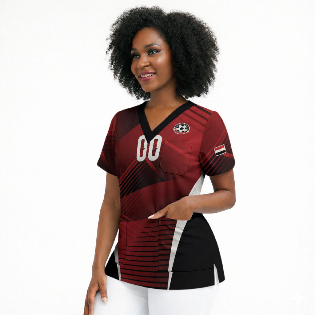 Custom Egypt 2026 World Football Scrub Top Yalla Masr The Pharaohs