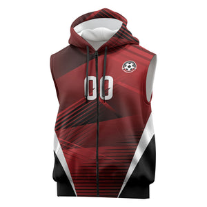 Custom Egypt 2026 World Football Sleeveless Zip Hoodie Yalla Masr The Pharaohs