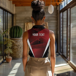 Custom Egypt 2026 World Football Women Sleeveless Polo Shirt Yalla Masr The Pharaohs