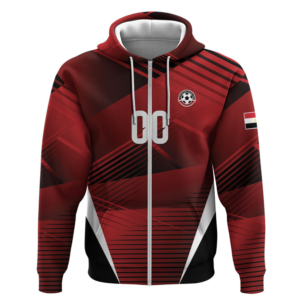 Custom Egypt 2026 World Football Zip Hoodie Yalla Masr The Pharaohs
