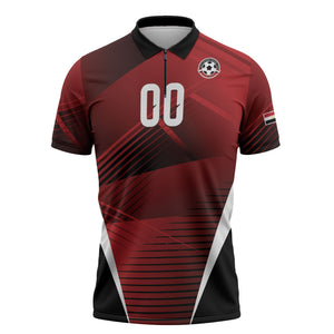 Custom Egypt 2026 World Football Zipper Polo Shirt Yalla Masr The Pharaohs